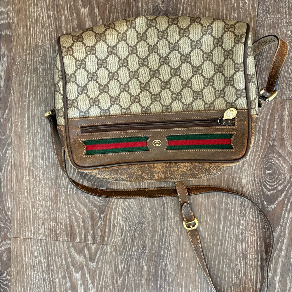 Gucci Beige and Brown Crossbody Bag